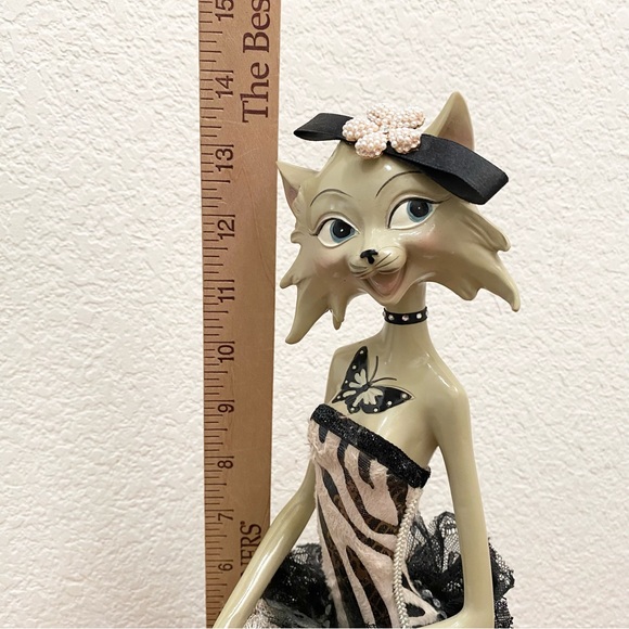 Vintage Sexy Kitty Art Whimsical Cat Sitting 14” Anthropomorphic Cat Figurine - Picture 9 of 16